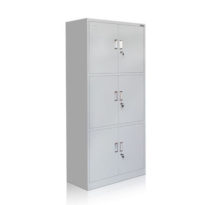 Three Tiers Knock Down Gray Metal Storage Cabinet
