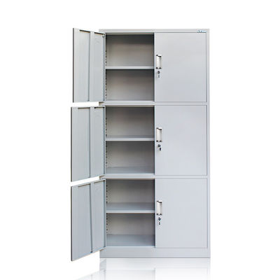 Three Tiers Knock Down Gray Metal Storage Cabinet
