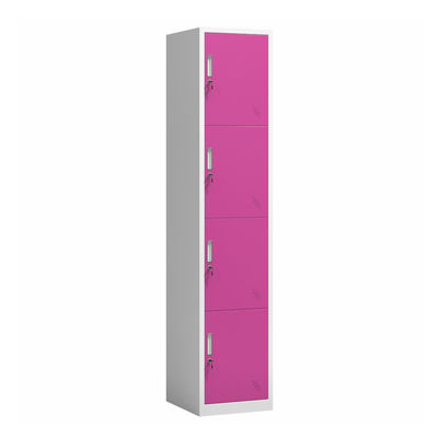 4 Doors Metal Storage Locker Double Color School Bag Steel Storage Knock Down