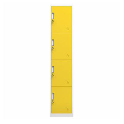 4 Doors Metal Storage Locker Double Color School Bag Steel Storage Knock Down