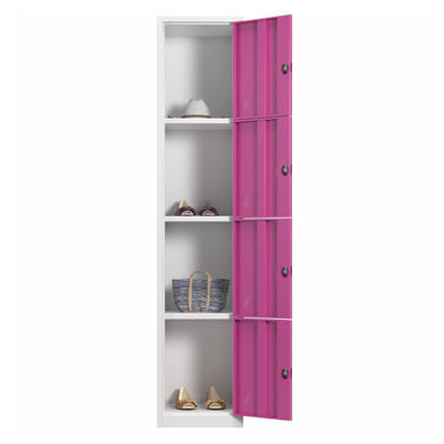 4 Doors Metal Storage Locker Double Color School Bag Steel Storage Knock Down